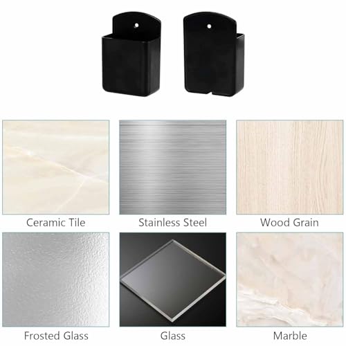 FIBOUND Pack de 3 Soportes Autoadhesivos - Organizador para Mandos a Distancia y Bolígrafos, Diseño de Pared para Salón TV y Zona de Estudio - Ahorrador de Espacio Multiusos (Negro) - imagen 4