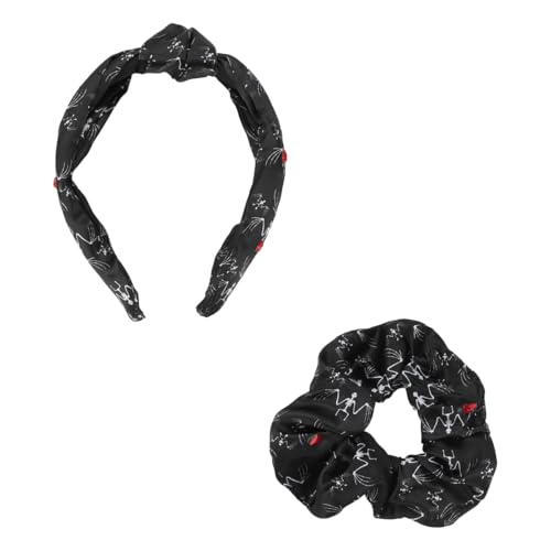 Halloween Bat Skeletons 2-Piece Headband & Scrunchie Set