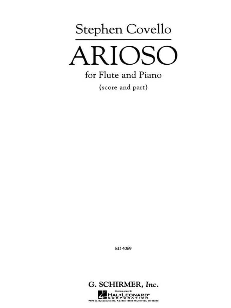 Arioso for flute and piano de Stephen Covello partition pour duo