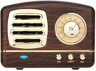 Dosmix Wireless Stereo Retro Speakers, Portable Bluetooth Vintage Speakers with Powerful Sound, Answering Calls, Alexa Support, TF Card, AUX for Kitchen Bedrooms Party Outdoor Android iOS Wooden