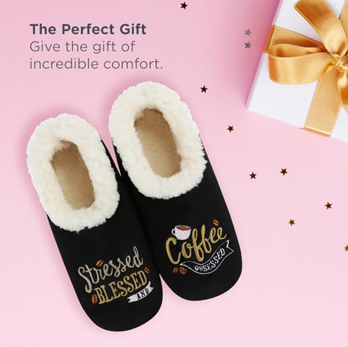 Image of Snoozies Slipper Socks -Funny Quote House Slippers for Women, Non-Slip Fuzzy