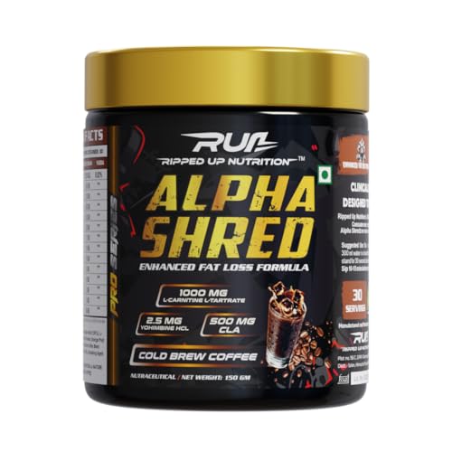 Image of Ripped Up Nutrition Alpha Shred Fat Burner - 150g, Cold Brew Coffee | With Carbliss for Blocking Carbs by 40-60% | Weight Management & Metabolism Booster | Enriched with Garcinia Cambogia, Coffee Bean Extra, Caffeine