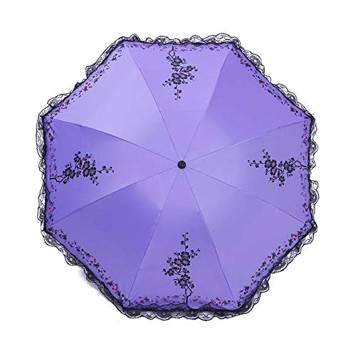 NaNa Plegado Paraguas de Sol, Vinilo Paraguas Viaje Paraguas Plegable del cordón de la señora Impreso,F