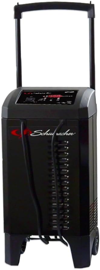 Schumacher Electric Wheeled Battery Charger and Engine Starter, SC1400, 4-in-1, Fully Automatic, 300 Cranking Amps, 60 Amp Boost Mode, 6 Volt, 12 Volt, for Car, Truck, SUV, and Marine Batteries Schumacher Electric Wheeled Battery Charger and Engine Starter, SC1400, 4-in-1, Fully Automatic, 300 Cranking Amps, 60 Amp Boost Mode, 6 Volt, 12 Volt, for Car, Truck, SUV, and Marine Batteries