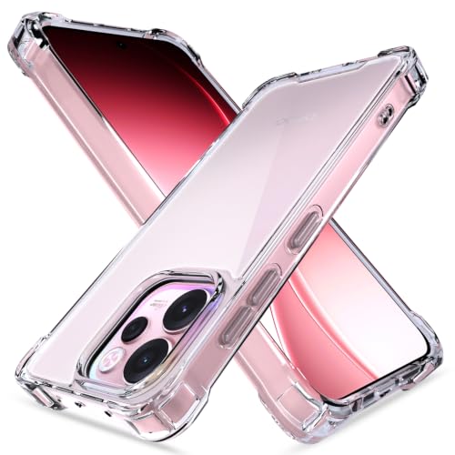 Image of Outlouders Back Cover for Oppo Reno 15C 5G Clear Transparent PC + TPU Bumper Case with Raised Edges for Shockproof Protection (Transparent)