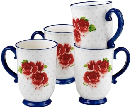 Pioneer Woman Heritage Floral 4-Piece Mug Set, 18 fl oz