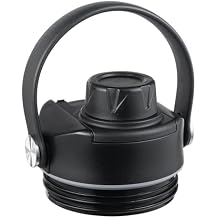 Rambler Lid for Yeti Water Bottle, Replacement Screw Top Compatible with Yeti Jr 12 18 26 36 46 64 oz Bottles Accessories, Chug Cap with Flex Handle,Black