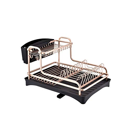 Égouttoir à vaisselle en aluminium élégant pour un évier de cuisine moderne