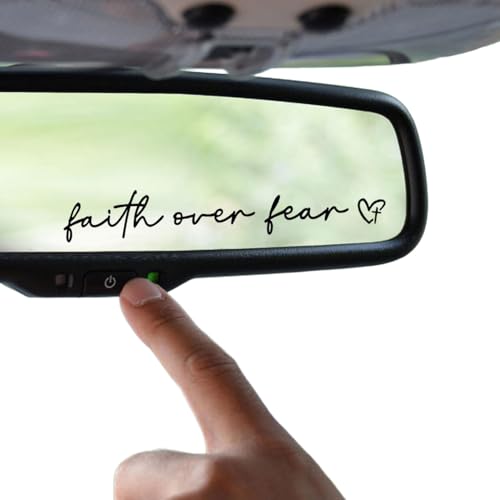 2 x Faith Over Fear Decal, Car Rear View Mirror