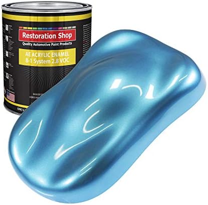 Restoration Shop - Electric Blue Metallic Acrylic Enamel Auto Paint - Gallon Paint Color Only - Professional Single Stage High Gloss Automotive, Car, Truck, Equipment Coating, 2.8 VOC