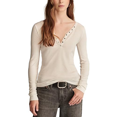 Image of Lucky Brand Women's V-Neck Snap Henley