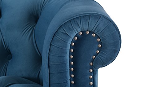 Jennifer Taylor Home La Rosa Sofas, Satin Teal #TOP6