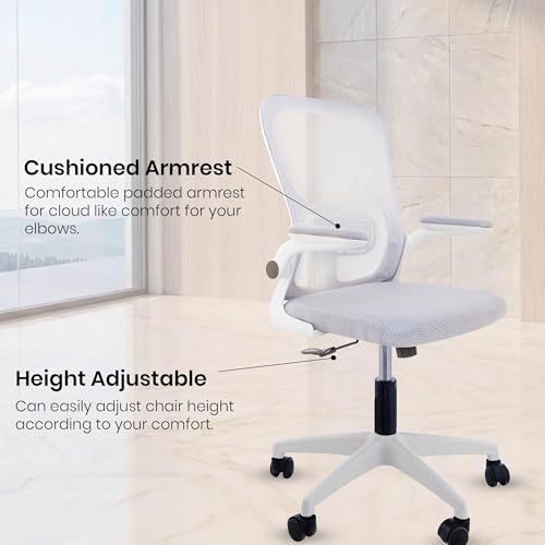 Image of Casa Copenhagen Grey White | Mid Back Imported Mesh Fabric Boss Office Chair | Y Design Ergonomic Back Support | 2D Aero Design Adjustable Armrests | Synchro Tilt Lock Mechanism | Adjustable Lumbar