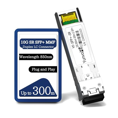 Image of 10GBase SR SFP+ Transceiver - SFP+ to LC Module 850nm 300m DOM Duplex LC MMF Optical Transceiver Module for MSA Compliant Tquipment from Cisco SFP-10G-SR Ubiquiti UniFi Mikrotik D-Link