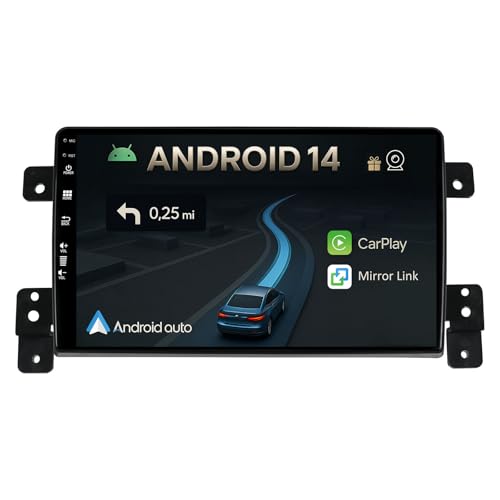 【Android 14-2GB RAM + 32GB ROM】Octa Core-supporta il controllo del volante-Schermo IPS multi-touch da 9 pollici e design Smart UI, coerenti sotto angoli di visione diversi fino a 178°