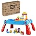 MEGA BLOKS First Builders Toddler Blocks Toy, Build ‘n Learn Portable Activity Table with 30 Pieces and Built-in Storage, Blue, Kids Ages 1+ Years (Amazon Exclusive)