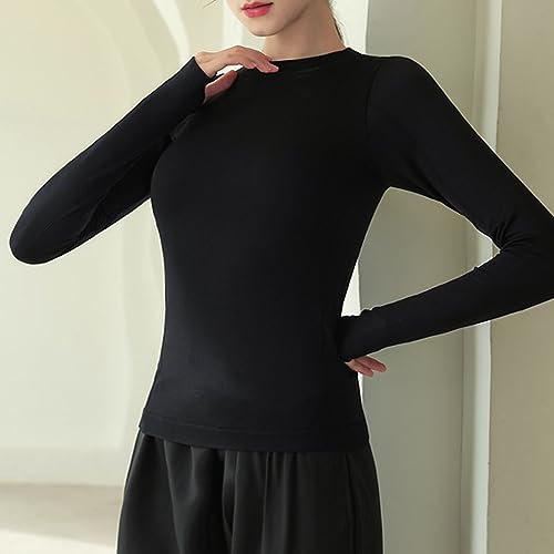 Top de Treino Feminino de Manga Comprida, Macio e Leve, Camisas de Treino Femininas de Ajuste Fino,