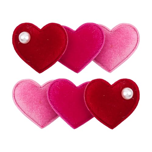 2 Piezas Pinzas para el Cabello de Corazón de Terciopelo para Niñas Accesorios Rojos para el Día de San Valentín miniatura 1
