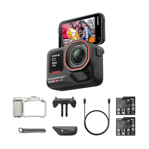 Image of Insta360 Ace Pro 2 Xplorer Bundle Dual Battery- 8K Waterproof Action Camera Co-Engineered with Leica, 1 /1.3 inch Sensor, Dual AI Chip, Leading Low Light, Superior Audio, Flip Screen & AI Editing for Vlogs
