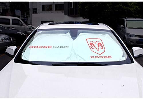 OYADM Car Windshield Sun Shade - Blocks UV Rays Foldable Sun Visor Protector, Sunshade to Keep Your Vehicle Cool Damage Free,for Dodge But not Dodge Production and Sales