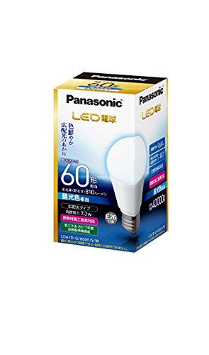 パナソニック LED電球 口金直径26mm 電球60W形相当 昼光色相当(7.3W) 一般電球・広配光タイプ 密閉形器具対応 LDA7DGK60ESWのサムネイル