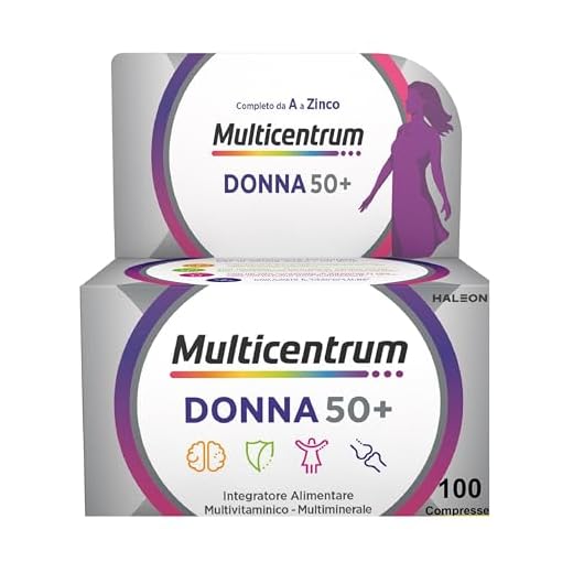 Multicentrum Donna 50+ Integratore Multivitaminico completo, con Magnesio, Vitamina A, D, B12, Calcio, per combattere stanchezza e affaticamento per Donne oltre 50 anni, 100 Compresse