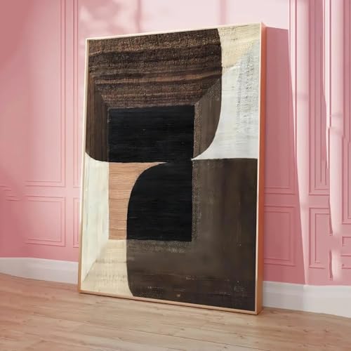 Art mural esthétique pour murs vides | Toile géométrie noire rétro sans cadre 40x60cm - 3