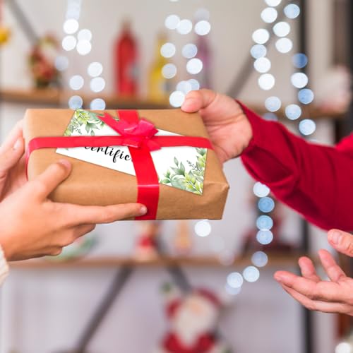 50 conjuntos de vales de presente para empresas, vales-presente em branco com envelopes, vales de pr