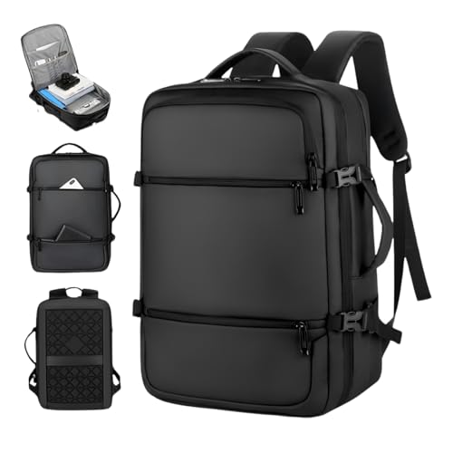 Mochila Executiva de Viagem Grande Impermeável Mala de Mão Masculina Feminina Expansível Reforçada E