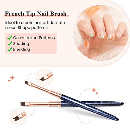 Raindon Nail Art Liner Brushes - Nail Art Design Pen Painting Tools Liner Brush Uv Gel Polish Painting Nail Design Brush Metal Handle For Pulling Lines, Details (Blue) #TOP6