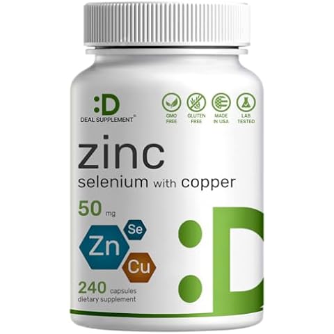 Zinc 50mg with Selenium 200mcg + Copper, 240 Capsules Cover