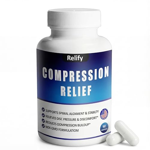 Relify Compression Relief Magnesium Complex Advanced Spinal & Nerve Support Supplement with Glycinate Malate & Taurate Supports Disc Hydration Mobility & Daily Comfort 90-Day Supply (1pc)