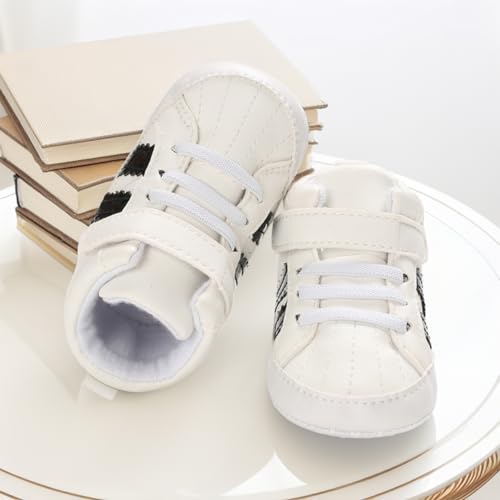 Image of CENCIRILY Baby Boys Girls High Top Sneakers Soft Soles Anti Skid Infant Ankle Shoes Toddler Prewalker First Walking Crib Shoes