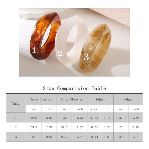 GAOKOXI 3 Pcs Chunky Acrylic Bangle bracelets Set for Women Colorful Statement Resin Bangles Bracelets Trendy Jewelry by GAOKOXI - Used condition - Image 5
