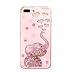 Crystal Liquid Flowing Glitter Pink Hearts Case for Apple iPhone 7Plus 8Plus 7+ 8+ Large Size 5.5" Screen Protective Shock Proof Chic Cute Lovely Shiny Sparkling Girls Teens Women (Elephant)