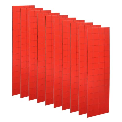QUARKZMAN 10 Hojas 1200 Piezas Mosaicos de Espejo Autoadhesivos 10x10mm Pegatinas de Espejo Pequeñas Cuadradas para Bola Disco Baldosas de Vidrio Mini, Rojo