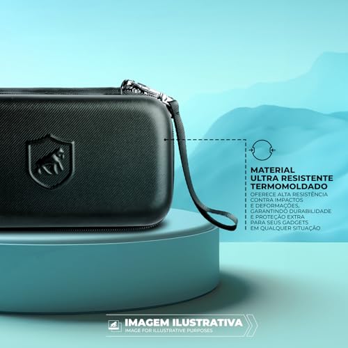 Gshield Necessaire Estojo Rígido Termomoldado com Alça, Organizador de Viagem para Cabos, Eletrônico