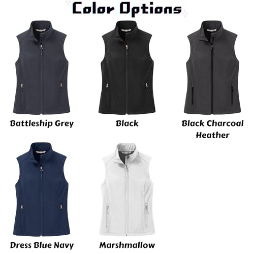 Custom Women's Core Soft Shell Vest - Personalized with Your Printed or Embroidered Logo/text - Wind & Water-Resistant Business Outerwear for Staff & Corporate Events. L3254