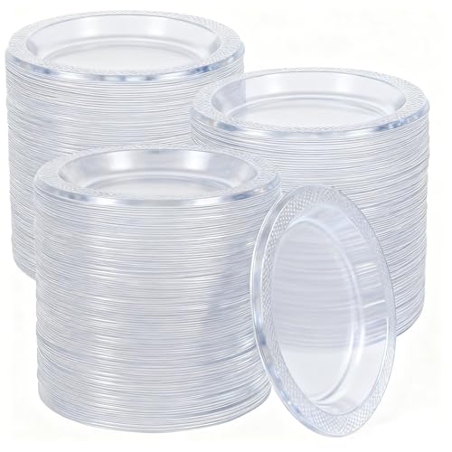 Lyksgir 200 Pcs 6 Inch Clear Plastic Plates Heavy Duty Plastic Dessert Plates Round Clear Disposable Plate Disposable Dishes Food Tray for Party, Home, Weddings, Picnic and Events Lyksgir 200 Pcs 6 Inch Clear Plastic Plates Heavy Duty Plastic Dessert Plates Round Clear Disposable Plate Disposable Dishes Food Tray for Party, Home, Weddings, Picnic and Events