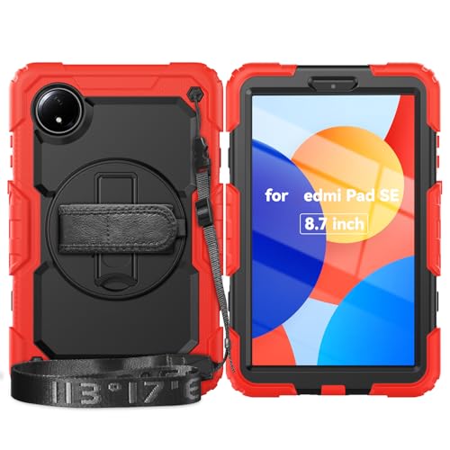 Funda para Xiaomi Redmi Pad SE 8.7 2024 con soporte giratorio y correa