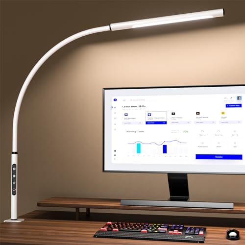 EYOCEAN Desk Lamp, LED Desk Lamp Desk Light with Flexible Gooseneck 12W Swing Arm Lamp Eye-Care Desk Light with Clamp Adjustable Color Temperature & Brightness Touch Sensitive Control EYOCEAN Desk Lamp, LED Desk Lamp Desk Light with Flexible Gooseneck 12W Swing Arm Lamp Eye-Care Desk Light with Clamp Adjustable Color Temperature & Brightness Touch Sensitive Control