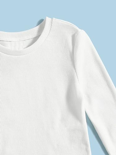 Milumia Girl's Two Piece Outfit Plaid Spaghetti Strap Cami Dress and Top Tee Set3