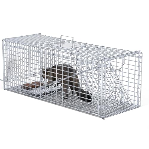 Cage Piège for Animaux Vivants, Cage Pliable for Chats, Pédale Flexible, Longue Durée De Vie, for Lapins, Marmottes, Chats Errants, Écureuils(66 * 24 * 26cm)