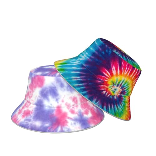Image of Bucket Hat Beach Summer Sun Hat Reversible Fisherman Hats Double Sided Wearing for Women Men Boys Girls