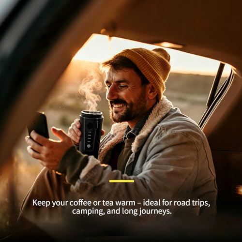 Image of 12V /24V Car Kettle, Portable Kettle for Hot Water, 316 Stainless Steel Premium Liner,Smart Multi-speed Temperature Control for Truck Driver OTR, Road Trips, RV(BLACK)