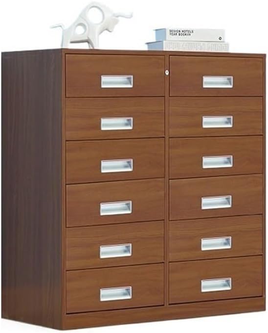 Office File Cabinets Household Multifunctional Storage Cabinet 6 Layers of Large-Capacity Drawer Metal Data File Organizer for Home Office(Brown)