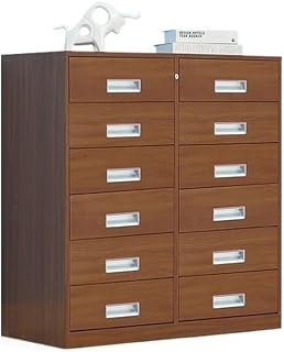 Archivador multifuncional, almacenamiento de metal de gran capacidad de 6 capas para el hogar y la oficina, almacenamiento de archivos marrón con cajones, ideal para nización de archivos y gestión de