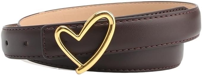 Belt Women's Love Buckle Ladies' Jeans Dress PU Leather Decorative