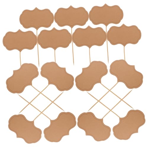 LALAFINA 24pcs Blank Toothpick Flags for Food Labels Charcuterie Board Signs Cake Inserts for Parties Weddings Buffets Writable Decorative Markers for Events
