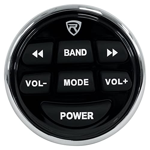 Image of Rockville RWB90B Bundle: 2 Black 8 in 300-Watt Marine Wakeboard 360 Swivel Tower Speakers, RGHR2 Marine Gauge Hole Bluetooth Receiver with USB, Radio, Wired Remote, 3-Items
